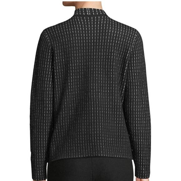 Eileen Fisher Silk Blend Black White Striped Knit Cardigan Size XS EUC Career - Picture 2 of 8